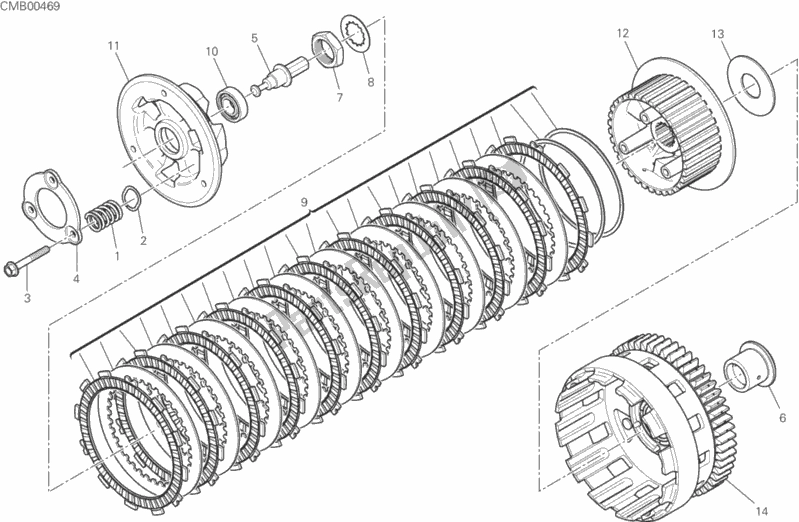 All parts for the Clutch of the Ducati Monster 821 Thailand 2019